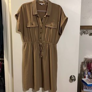 L Lucky Brand brown casual dress, like new